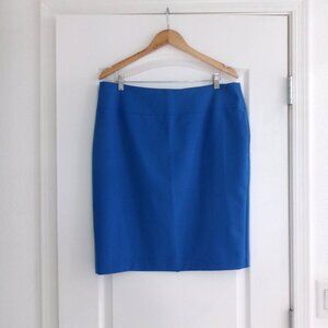 Ellen Tracy Cornflower Royal Blue Pencil Skirt with Stretch 14 Perfect Condition